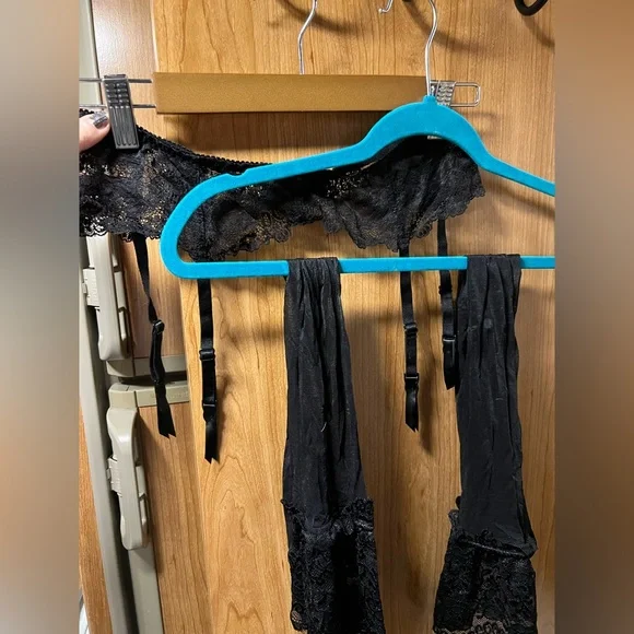 Sexy Black Lace Unlined Underwire Bra and Panty Set for Women Size 36B/Medium 🖤 - Picture 13 of 16